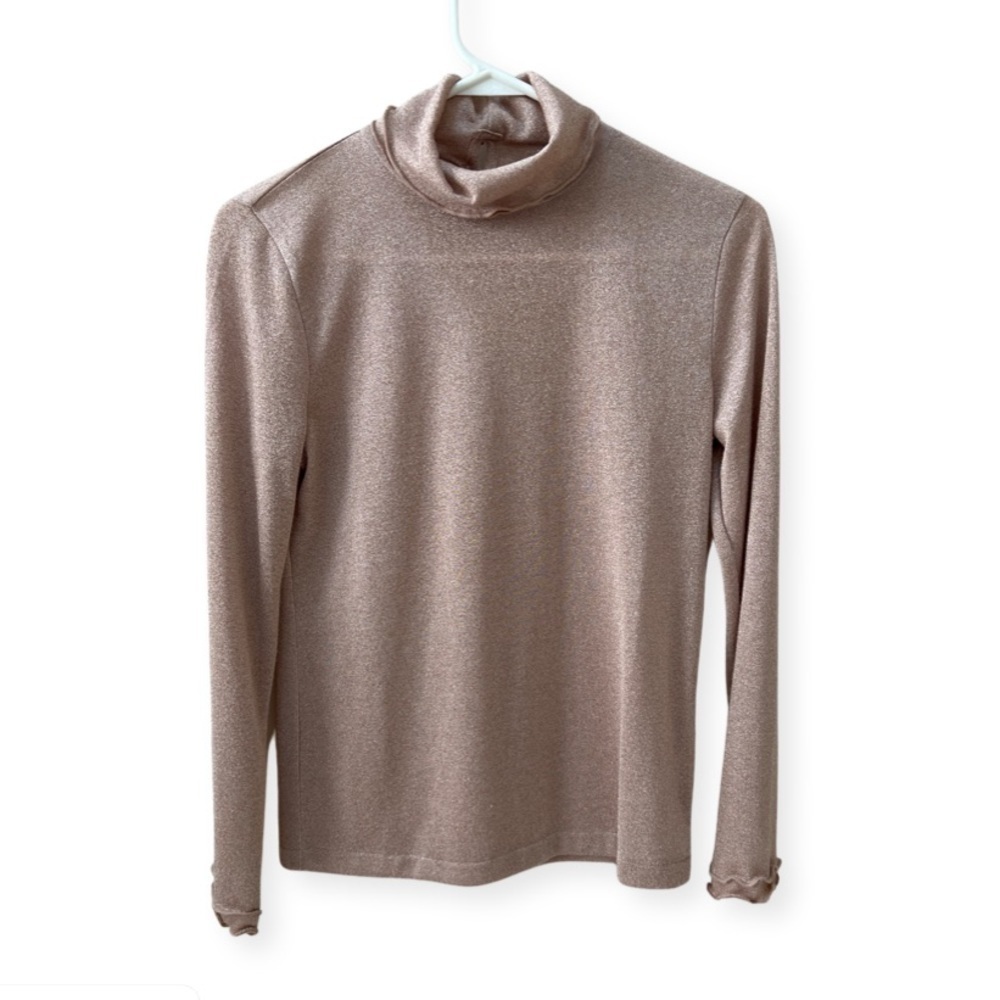 Banana Republic champagne pink metallic turtleneck size small